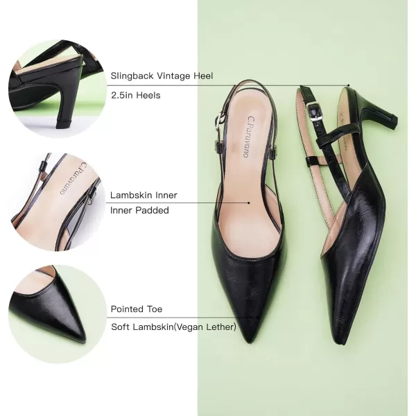 C.Paravano Women's Flats | Pointed Toe Flats Sandals | Slingback Flats for Women | Ankle Strap Slingback Shoes | Comfort Leather Slip on Shoes | Casual Dress Shoes