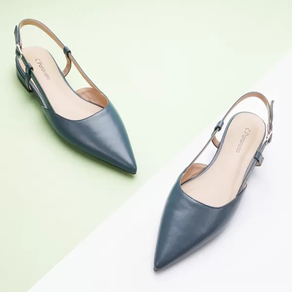 C.Paravano Women's Flats | Pointed Toe Flats Sandals | Slingback Flats for Women | Ankle Strap Slingback Shoes | Comfort Leather Slip on Shoes | Casual Dress Shoes