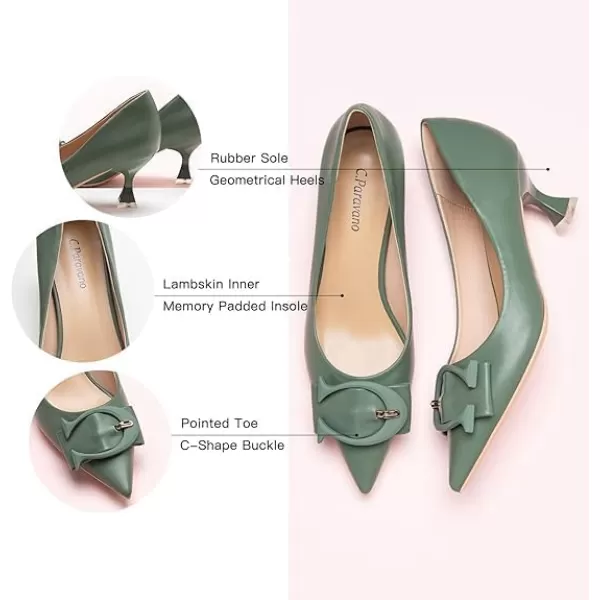 C.Paravano Women's Pumps | Low Heel for Women | Womens Designer Pumps | Kitten Heels for Women | Womens Short Heels | Leather Pumps for Women