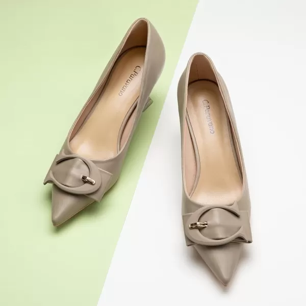 C.Paravano Women's Pumps | Low Heel for Women | Womens Designer Pumps | Kitten Heels for Women | Womens Short Heels | Leather Pumps for Women