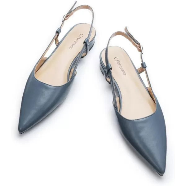 C.Paravano Women's Flats | Pointed Toe Flats Sandals | Slingback Flats for Women | Ankle Strap Slingback Shoes | Comfort Leather Slip on Shoes | Casual Dress Shoes