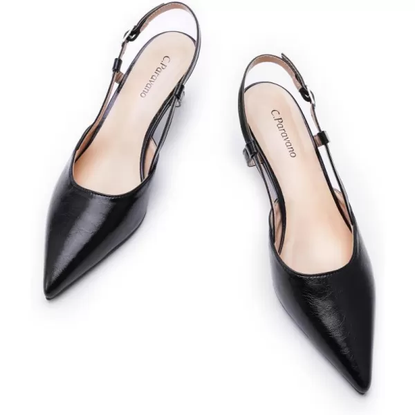 C.Paravano Women's Flats | Pointed Toe Flats Sandals | Slingback Flats for Women | Ankle Strap Slingback Shoes | Comfort Leather Slip on Shoes | Casual Dress Shoes