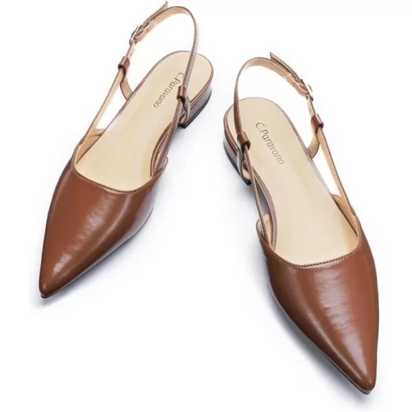 C.Paravano Women's Flats | Pointed Toe Flats Sandals | Slingback Flats for Women | Ankle Strap Slingback Shoes | Comfort Leather Slip on Shoes | Casual Dress Shoes