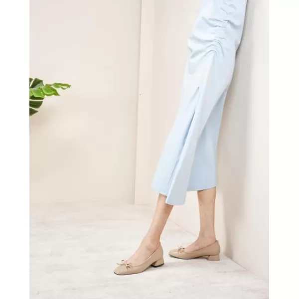 C.Paravano Women's Pump | Square Toe Low Block Heels | Closed Toe Chunky Heels | Leather Low Heel Pumps | Dress Wedding Shoes