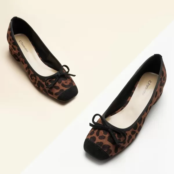 C.Paravano Women's Pump | Square Toe Low Block Heels | Closed Toe Chunky Heels | Leather Low Heel Pumps | Dress Wedding Shoes