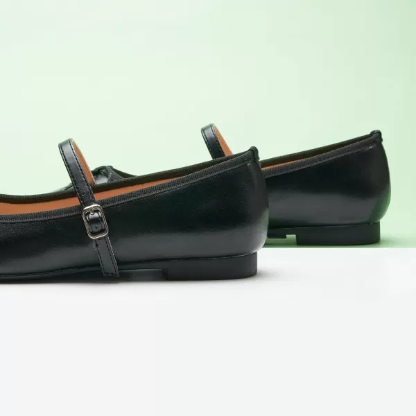 C.Paravano Mary Jane Shoes Women | Bowknot Flats for Women | Ballet Flats for Women | Square Toe Flats with Strap | Womens Flats Dressy