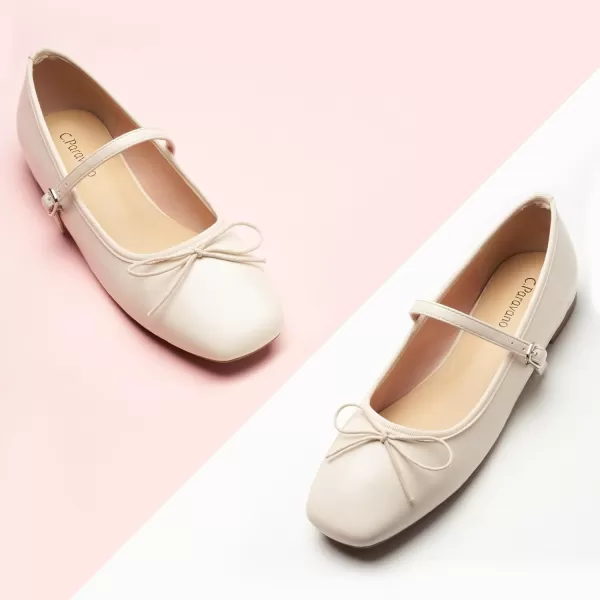 C.Paravano Mary Jane Shoes Women | Bowknot Flats for Women | Ballet Flats for Women | Square Toe Flats with Strap | Womens Flats Dressy
