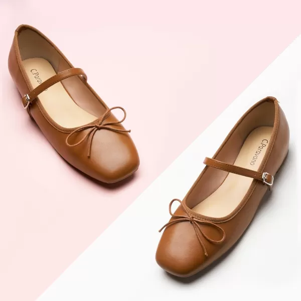 C.Paravano Mary Jane Shoes Women | Bowknot Flats for Women | Ballet Flats for Women | Square Toe Flats with Strap | Womens Flats Dressy