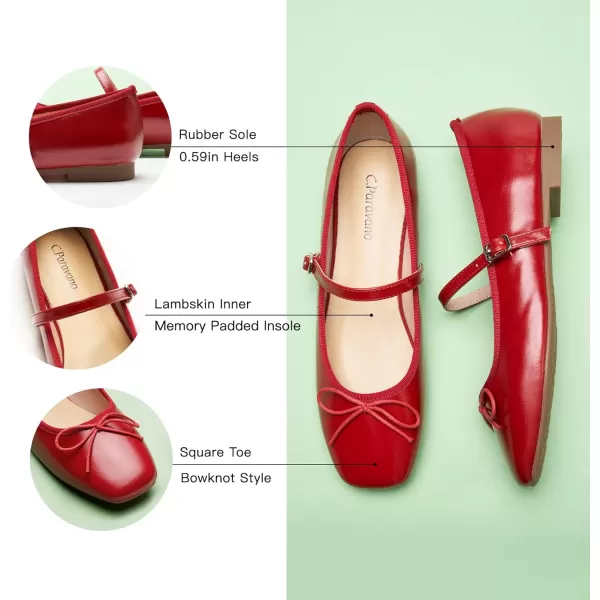 C.Paravano Mary Jane Shoes Women | Bowknot Flats for Women | Ballet Flats for Women | Square Toe Flats with Strap | Womens Flats Dressy
