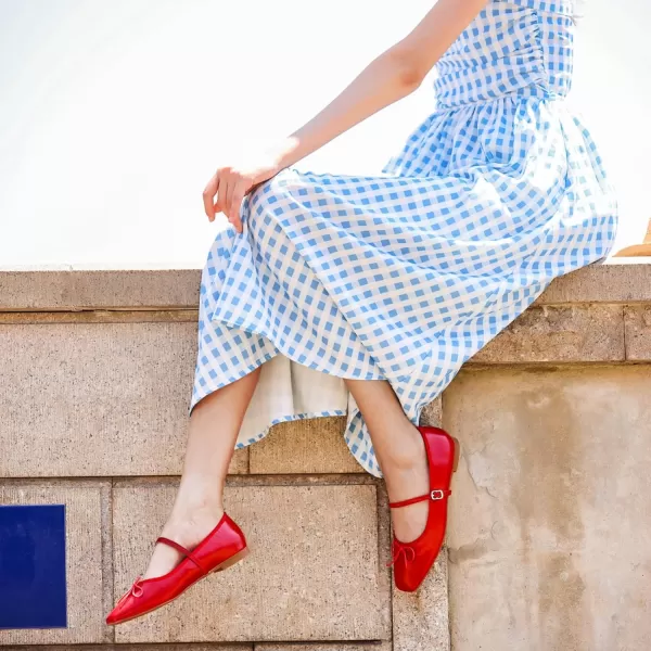 C.Paravano Mary Jane Shoes Women | Bowknot Flats for Women | Ballet Flats for Women | Square Toe Flats with Strap | Womens Flats Dressy