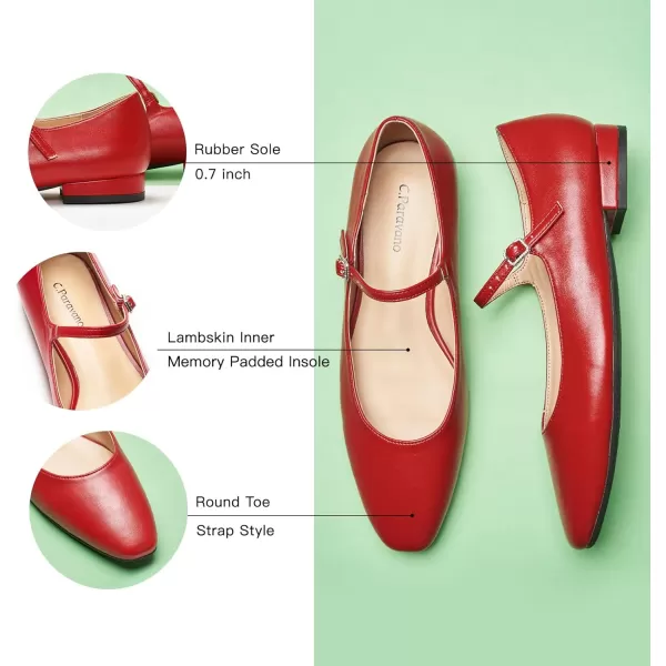 C.Paravano Mary Jane Shoes for Women | Womens Round Toe Flats | Mary Jane Flats | Women's Strap Shoes