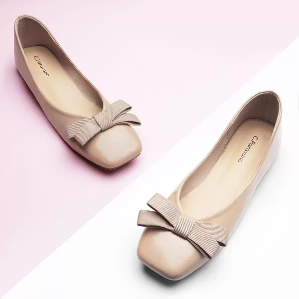 C.Paravano Women's Flats | Ballet Flats Shoes for Women | Square Toe Flats| Bowknot Comfortable Casual Dressy Women Shoes