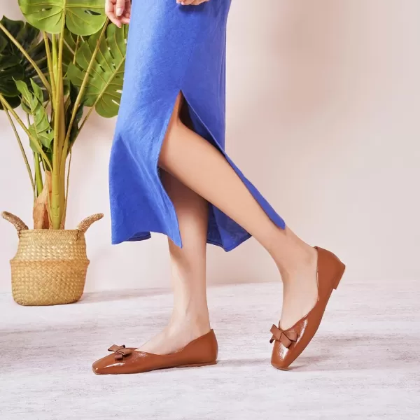C.Paravano Women's Flats | Ballet Flats Shoes for Women | Square Toe Flats| Bowknot Comfortable Casual Dressy Women Shoes