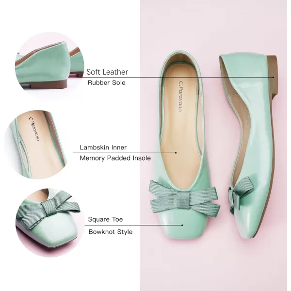 C.Paravano Women's Flats | Ballet Flats Shoes for Women | Square Toe Flats| Bowknot Comfortable Casual Dressy Women Shoes