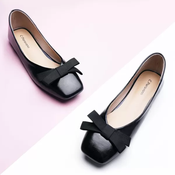 C.Paravano Women's Flats | Ballet Flats Shoes for Women | Square Toe Flats| Bowknot Comfortable Casual Dressy Women Shoes