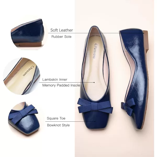 C.Paravano Women's Flats | Ballet Flats Shoes for Women | Square Toe Flats| Bowknot Comfortable Casual Dressy Women Shoes