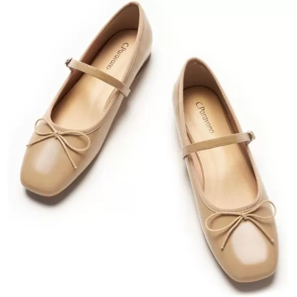 C.Paravano Mary Jane Shoes Women | Bowknot Flats for Women | Ballet Flats for Women | Square Toe Flats with Strap | Womens Flats Dressy