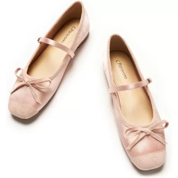 C.Paravano Mary Jane Shoes Women | Bowknot Flats for Women | Ballet Flats for Women | Square Toe Flats with Strap | Womens Flats Dressy