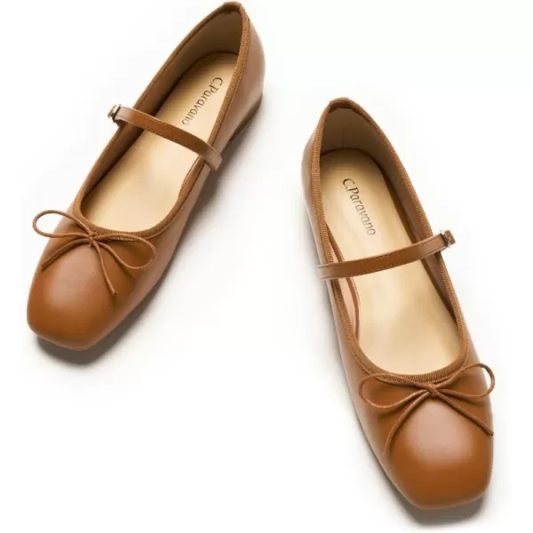 C.Paravano Mary Jane Shoes Women | Bowknot Flats for Women | Ballet Flats for Women | Square Toe Flats with Strap | Womens Flats Dressy