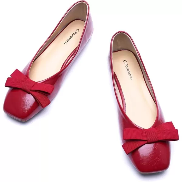 C.Paravano Women's Flats | Ballet Flats Shoes for Women | Square Toe Flats| Bowknot Comfortable Casual Dressy Women Shoes
