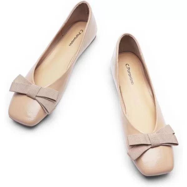 C.Paravano Women's Flats | Ballet Flats Shoes for Women | Square Toe Flats| Bowknot Comfortable Casual Dressy Women Shoes