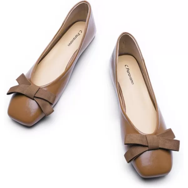 C.Paravano Women's Flats | Ballet Flats Shoes for Women | Square Toe Flats| Bowknot Comfortable Casual Dressy Women Shoes