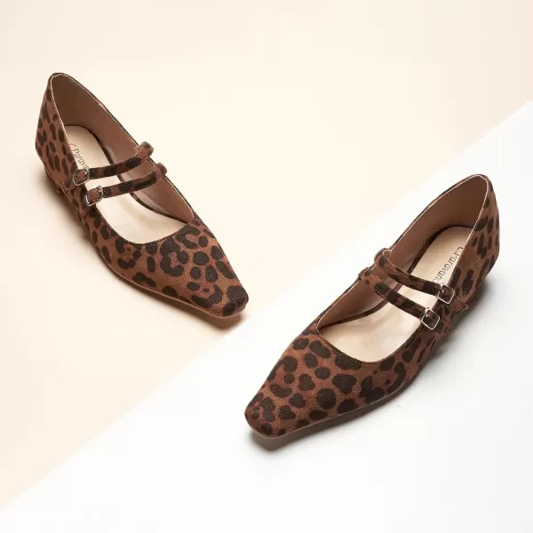 C.Paravano Wome's Pumps Closed Toe Pumps Square Toe Block Heels Adjustable Double Straps Pump Shoes
