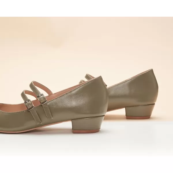 C.Paravano Wome's Pumps Closed Toe Pumps Square Toe Block Heels Adjustable Double Straps Pump Shoes