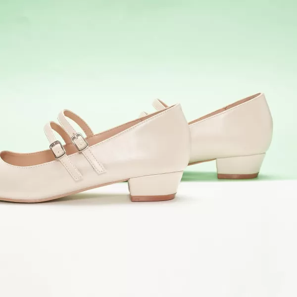 C.Paravano Wome's Pumps Closed Toe Pumps Square Toe Block Heels Adjustable Double Straps Pump Shoes