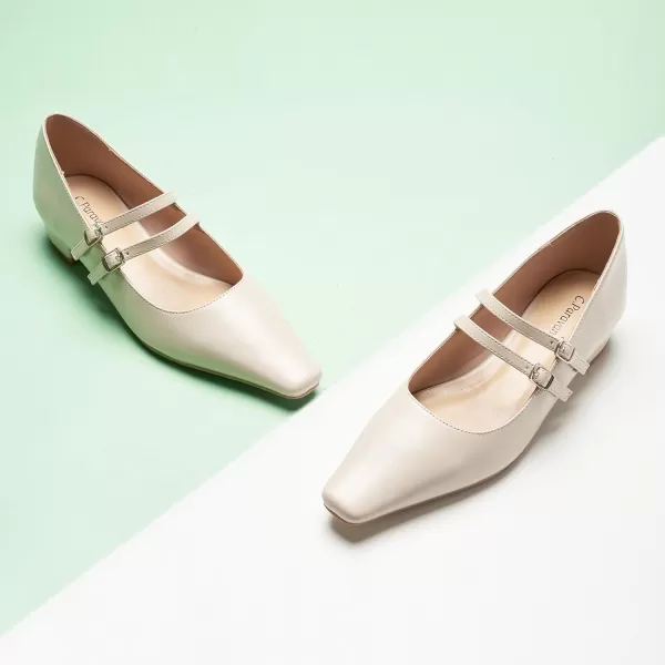 C.Paravano Wome's Pumps Closed Toe Pumps Square Toe Block Heels Adjustable Double Straps Pump Shoes