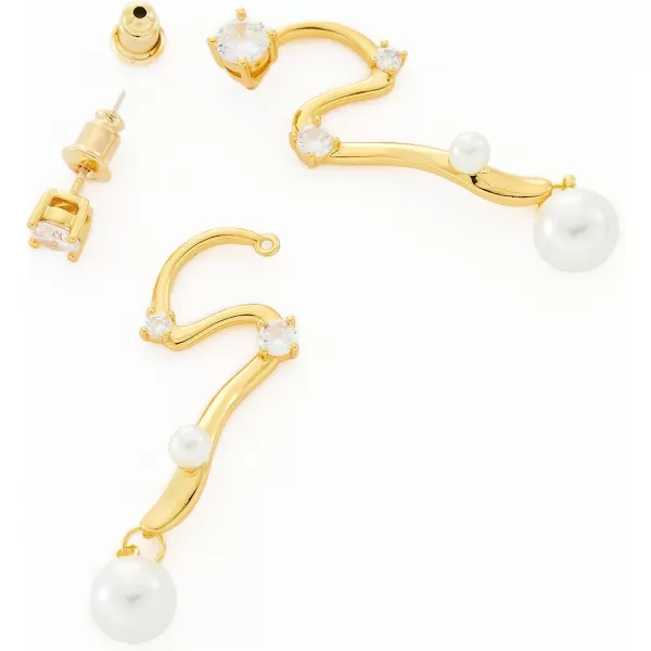 C.Paravano Gold Earrings Dangle | Dangle Earrings Pearl Gold | Wedding Earrings Gold | 18K Gold Plated Earrings for Women | 925 Sterling Silver Earrings for Women