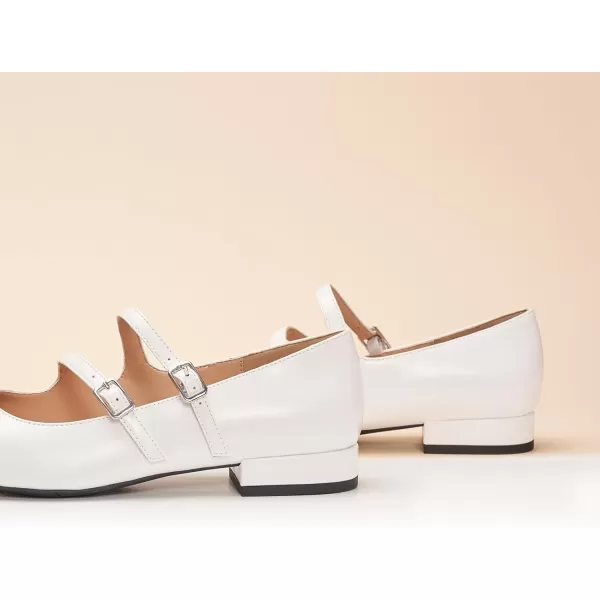 C.Paravano Women's Flats Mary Jane Flats Ballet Flats for Women Square Toe Block Heel Adjustable Straps Flat Fashion Casual Dressy Shoes
