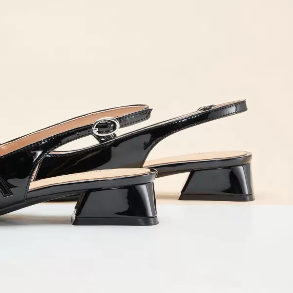 C.Paravano Mary Jane Slingback Pumps Round Toe Low Heel Mary Janes T Strap Slingback Heels Block Heel Mary Janes for Women Sling Back