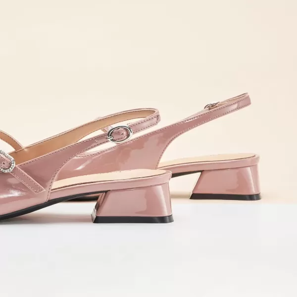 C.Paravano Mary Jane Slingback Pumps Round Toe Low Heel Mary Janes T Strap Slingback Heels Block Heel Mary Janes for Women Sling Back