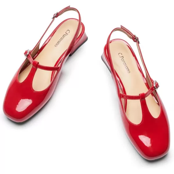 C.Paravano Mary Jane Slingback Pumps Round Toe Low Heel Mary Janes T Strap Slingback Heels Block Heel Mary Janes for Women Sling Back