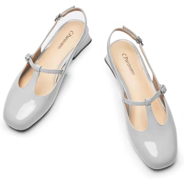 C.Paravano Mary Jane Slingback Pumps Round Toe Low Heel Mary Janes T Strap Slingback Heels Block Heel Mary Janes for Women Sling Back