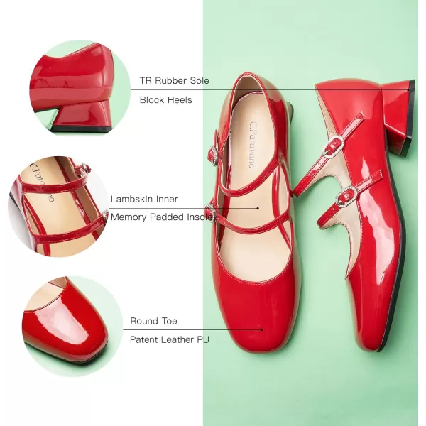 C.Paravano Mary Jane Shoes Square Toe Mary Janes Low Heel Mary Jane Low Block Heels Mary Jane Pumps Women Shoes Dressy Comfortable