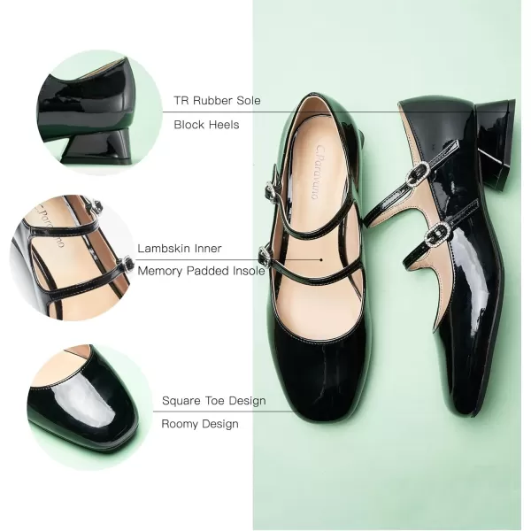 C.Paravano Mary Jane Shoes Square Toe Mary Janes Low Heel Mary Jane Low Block Heels Mary Jane Pumps Women Shoes Dressy Comfortable
