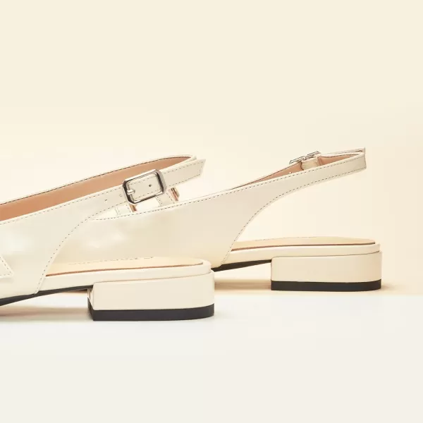 C.Paravano Slingback Flat Sandals Mary Jane Flats Square Toe Block Heel Sandals Adjustable Straps Slip on Fashion Casual Dress Shoes