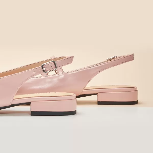 C.Paravano Slingback Flat Sandals Mary Jane Flats Square Toe Block Heel Sandals Adjustable Straps Slip on Fashion Casual Dress Shoes