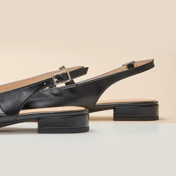 C.Paravano Slingback Flat Sandals Mary Jane Flats Square Toe Block Heel Sandals Adjustable Straps Slip on Fashion Casual Dress Shoes
