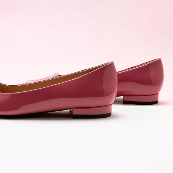 C.Paravano Flats Shoes for Women Pointed Toe Flats Dressy Flats Ballet Flats Shoes Patent Leather Shoes Comfortable Slip On Flat
