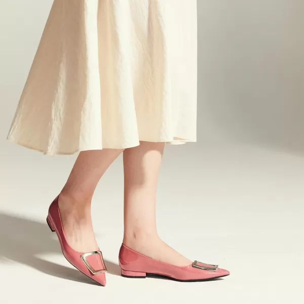 C.Paravano Flats Shoes for Women Pointed Toe Flats Dressy Flats Ballet Flats Shoes Patent Leather Shoes Comfortable Slip On Flat