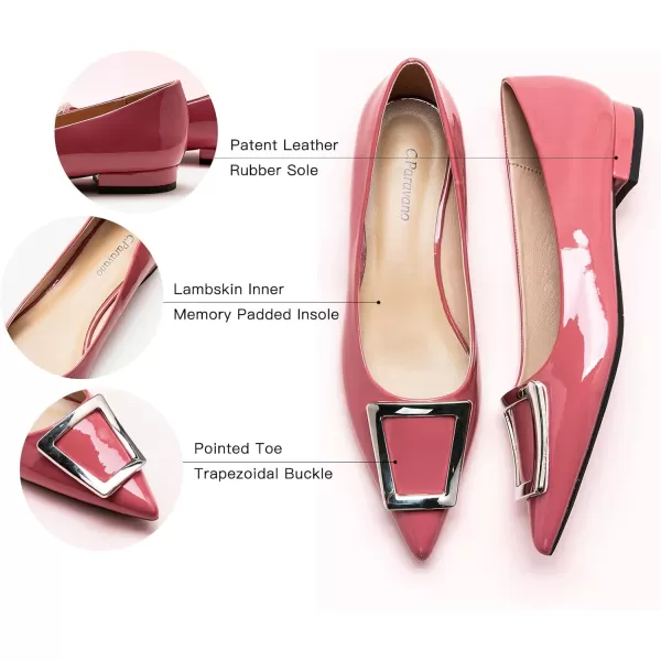 C.Paravano Flats Shoes for Women Pointed Toe Flats Dressy Flats Ballet Flats Shoes Patent Leather Shoes Comfortable Slip On Flat