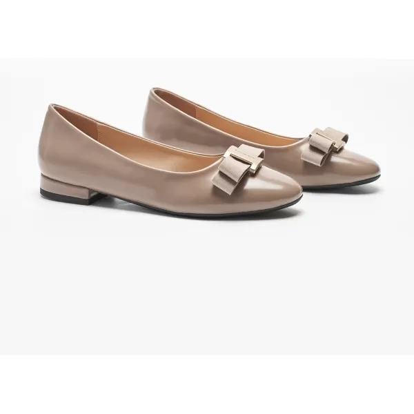 C.Paravano Women's Flats Bowknot Shoes Ballet Flats for Women Round Toe Flats Leather Shoes for Women Womens Shoes Dressy Casual