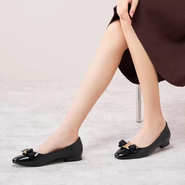 C.Paravano Women's Flats Bowknot Shoes Ballet Flats for Women Round Toe Flats Leather Shoes for Women Womens Shoes Dressy Casual