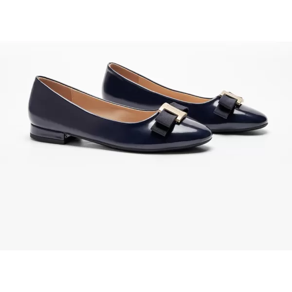 C.Paravano Women's Flats Bowknot Shoes Ballet Flats for Women Round Toe Flats Leather Shoes for Women Womens Shoes Dressy Casual