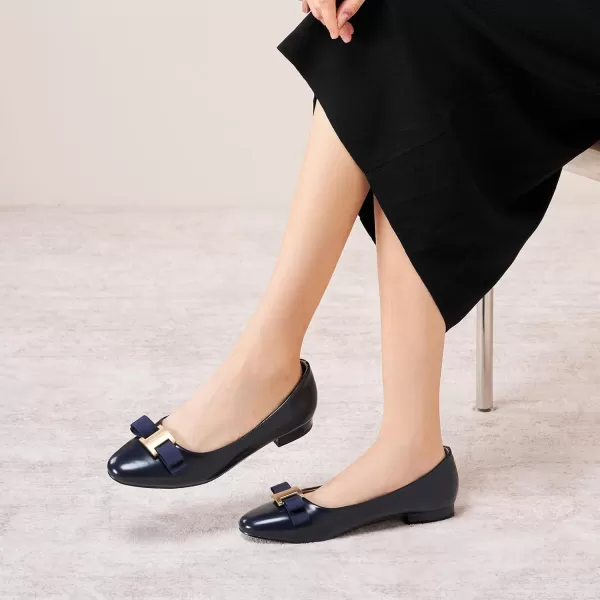 C.Paravano Women's Flats Bowknot Shoes Ballet Flats for Women Round Toe Flats Leather Shoes for Women Womens Shoes Dressy Casual