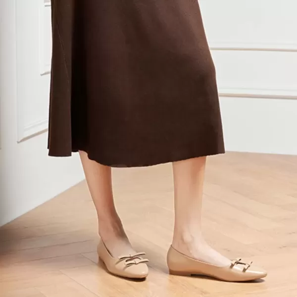 imageCParavano Chic Bow Knot Flats Fashion Hollow Out Design Round Toe Shoes Comfortable Daily Dress FlatsCamelb6