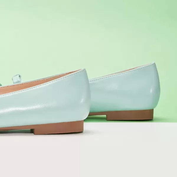 imageCParavano Chic Bow Knot Flats Fashion Hollow Out Design Round Toe Shoes Comfortable Daily Dress FlatsLight Blueb6